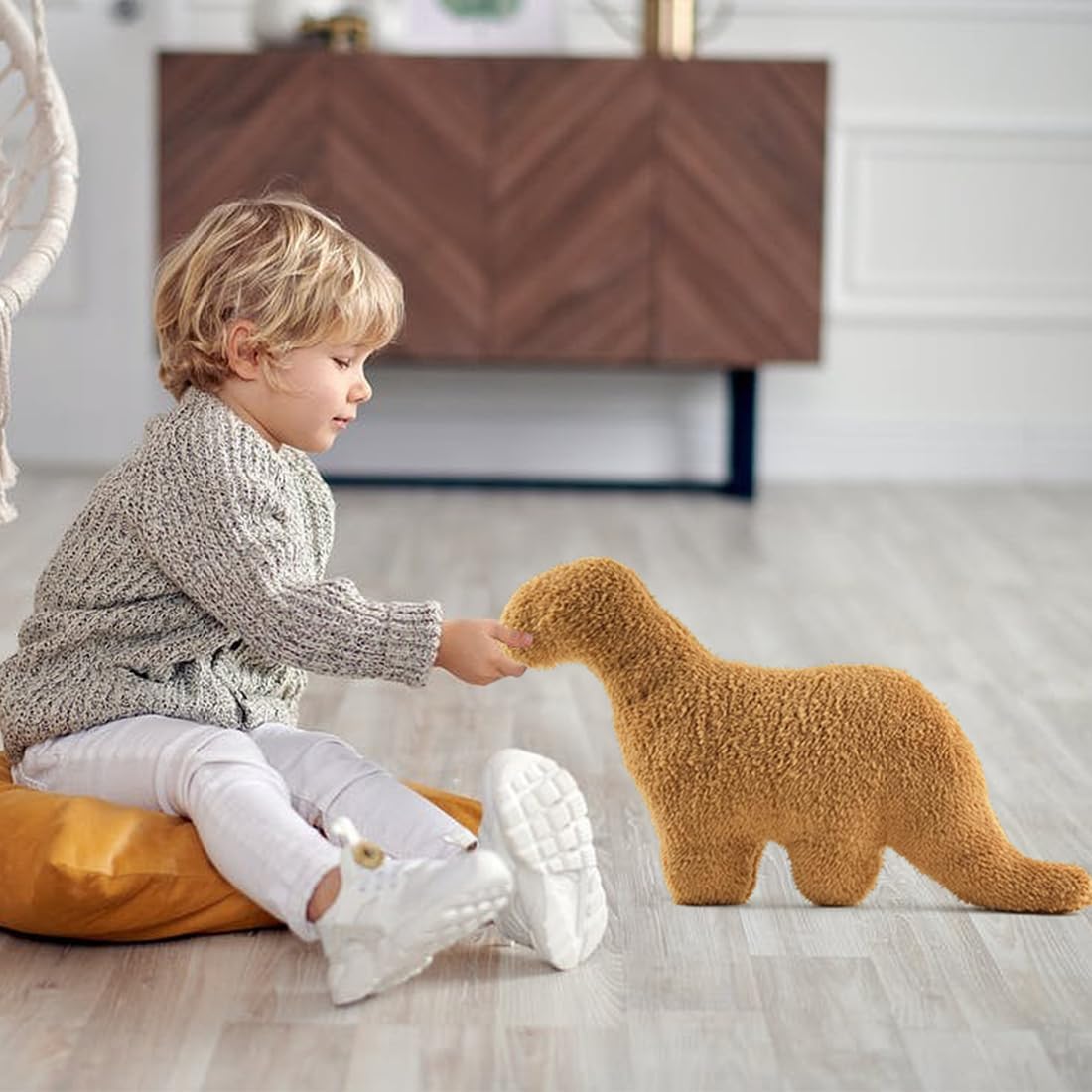 Yeqivo Dino – Almohada de pepita de pollo, suave almohada de pepita de dinosaurio lindo dinosaurio nuggets de pollo, regalo para niños, adultos,
