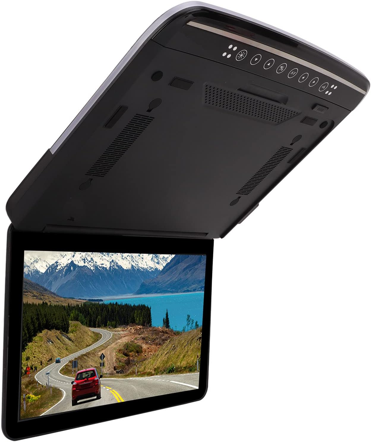 Monitor de techo de automóvil de 13.3 pulgadas, pantalla panorámica TFT de 169, reproductor de video superior de coche HD de 1080P con luz de doble