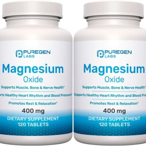 Suplemento de óxido de magnesio de 400 mg alta potencia  Paquete de 2 – Total de 240 tabletas Suplemento de óxido de magnesio de 400 mg alta potencia  Paquete de 2 – Total de 240 tabletas