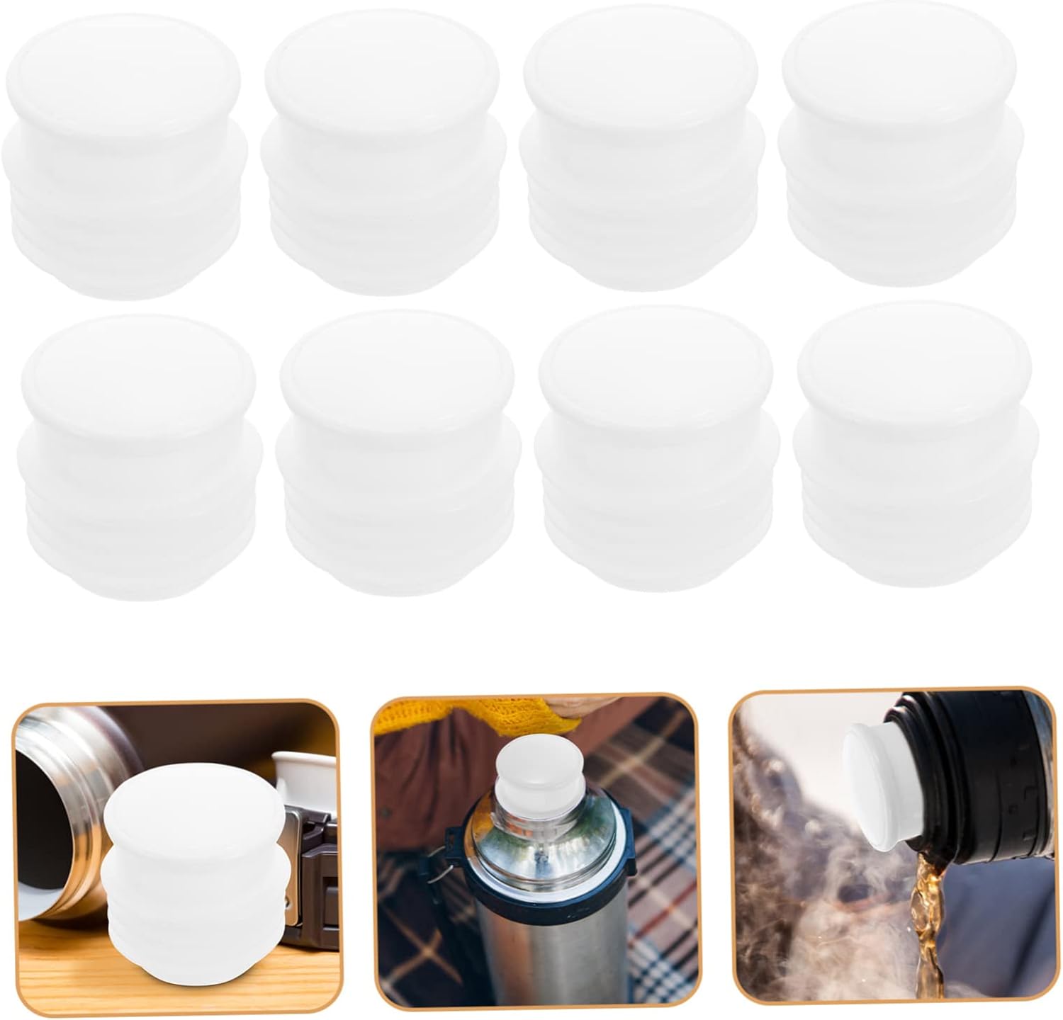 Zerodeko 40 Pcs Bottle Stopper Accessories Flask Water Bottles Vacumm Sealer Kettle Plug Plastic Water Bottles Water Bottle Stoppers Termos White