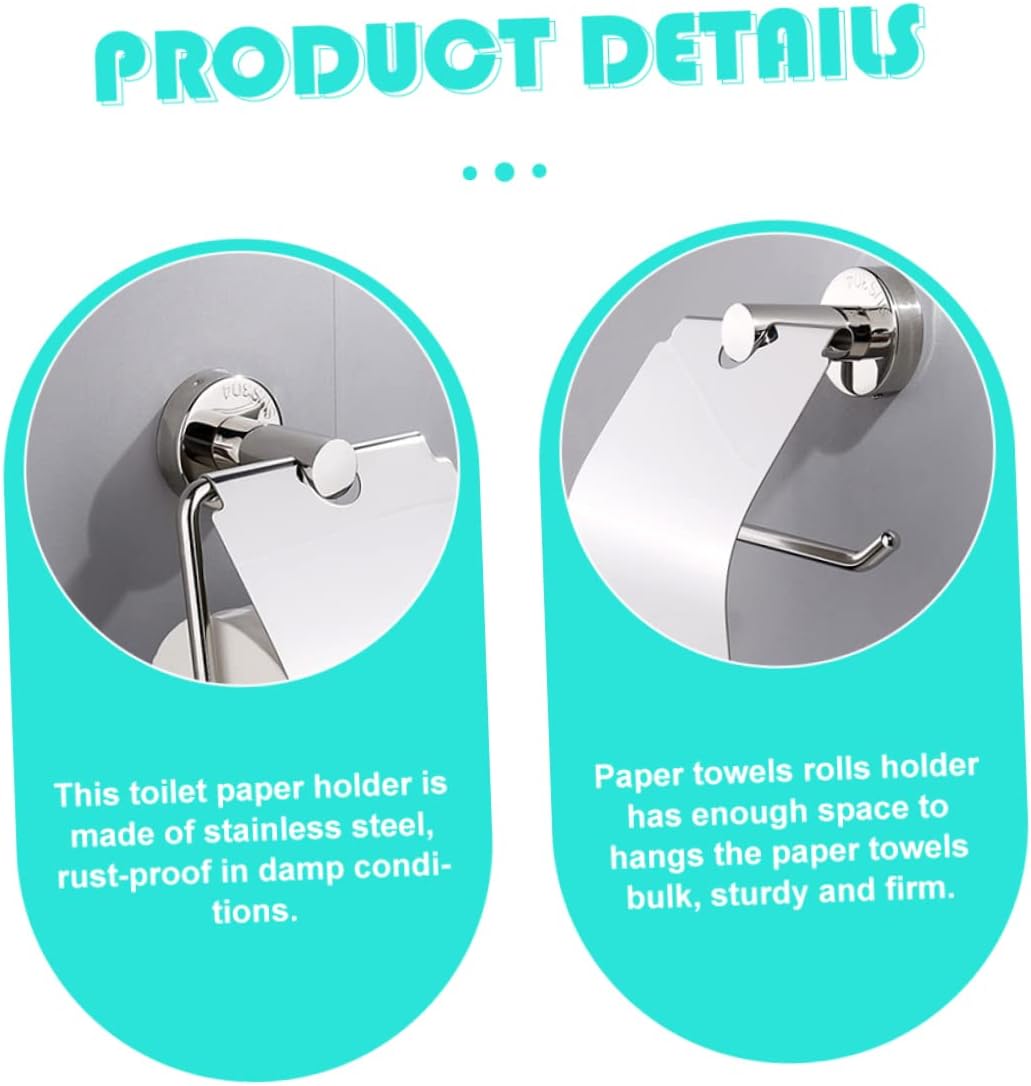 DOITOOL Soporte de papel higiénico para montaje en pared, estantes para armarios, soporte para toallas de papel colgante, dispensador de papel de