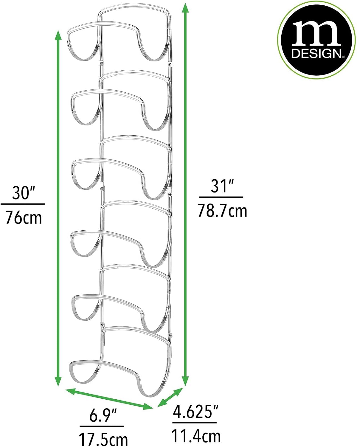 mDesign Toallero moderno y decorativo de seis niveles para baño, soporte y organizador, para montar en la pared, para almacenamiento de toallas de