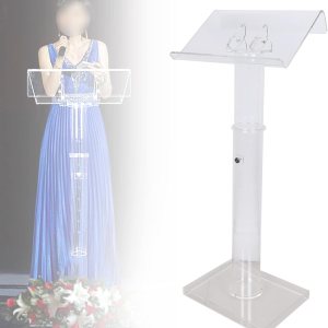 Soporte de podio transparente, púlpitos acrílicos para iglesias, atril de podio de presentación portátil profesional con amplia superficie de Soporte de podio transparente, púlpitos acrílicos para iglesias, atril de podio de presentación portátil profesional con amplia superficie de