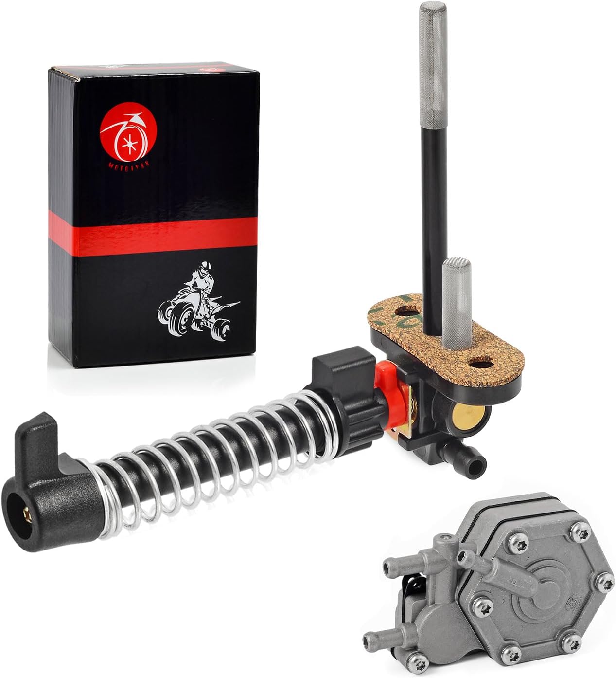 Bomba de combustible y válvula de combustible Petcock y pomo de palanca Kit de resorte para Polaris Scrambler 500 4×4 2002-2009 Magnum 425 2×4 4×4