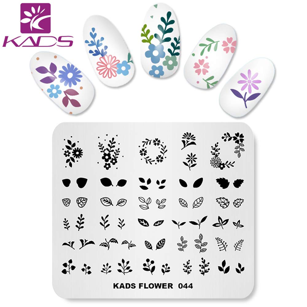 KADS Nail Art Stamp Plate Flower Series Placa de estampado de uñas Plantilla Placa de imagen Placa de arte de uñas Herramienta de decoración de