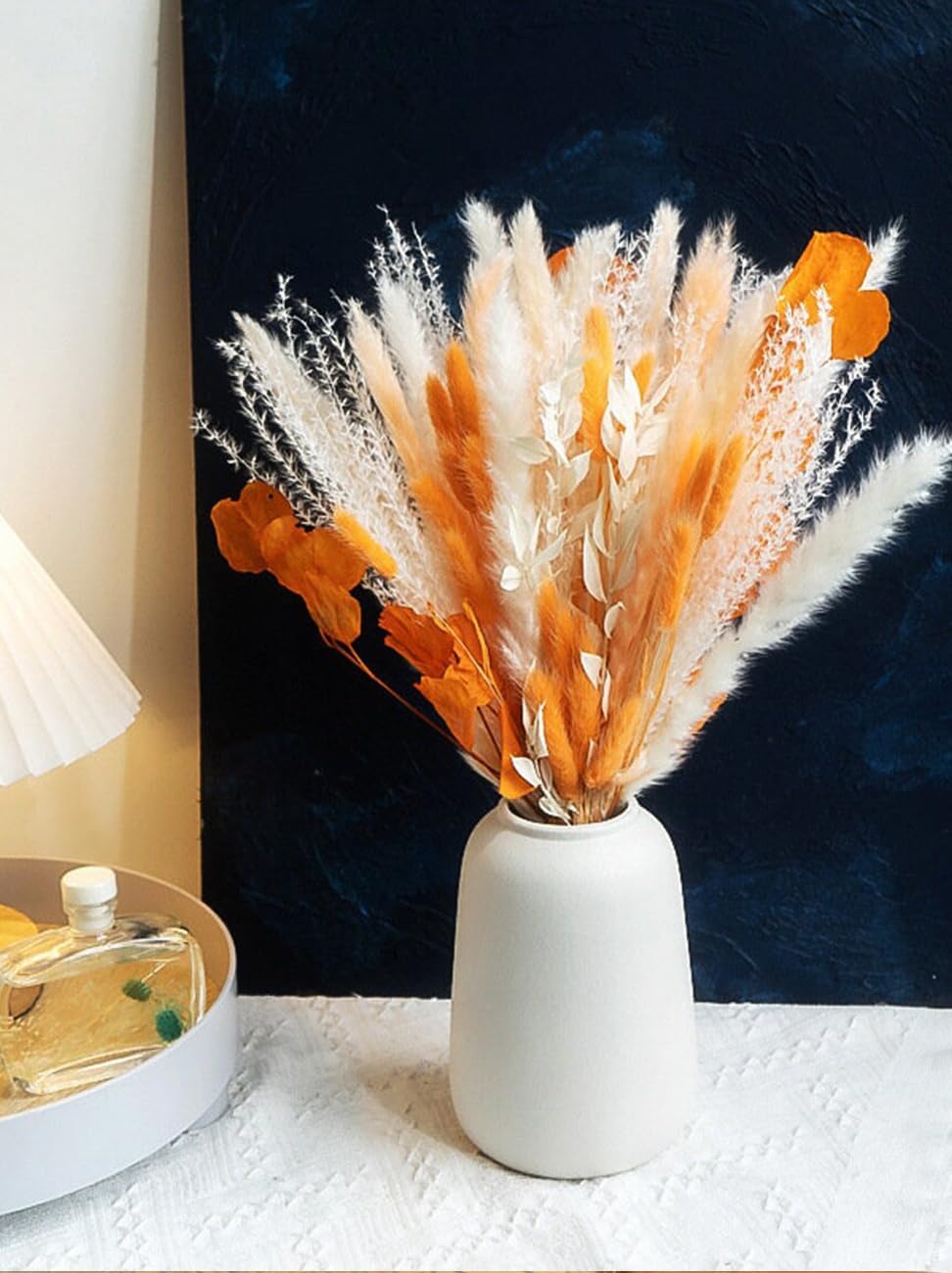 Ramo de hierba de pampa seca natural, ramo bohemio para decoración del hogar, flores secas de frragmitas, flores secas de 17 pulgadas para