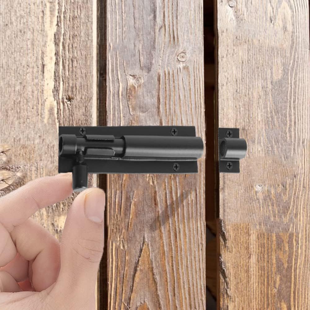 LUNKUIVY 6 piezas de pernos deslizantes de cerradura de puerta, 3 pulgadas de aleación de aluminio para puerta, cerrojo deslizante de seguridad con