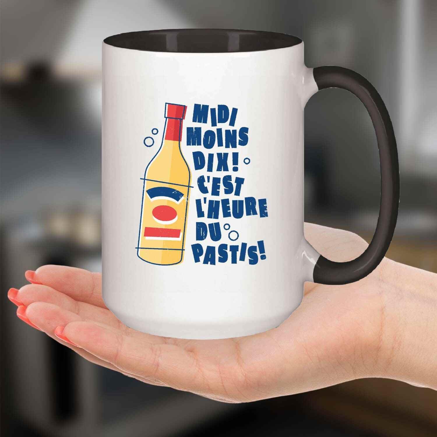 – French Alcohol Lover’s Gift, Ideal For ‘s Anniversary – Drink Pastis Quote, Humorous On 11oz 15oz Inner Color Accent Mug