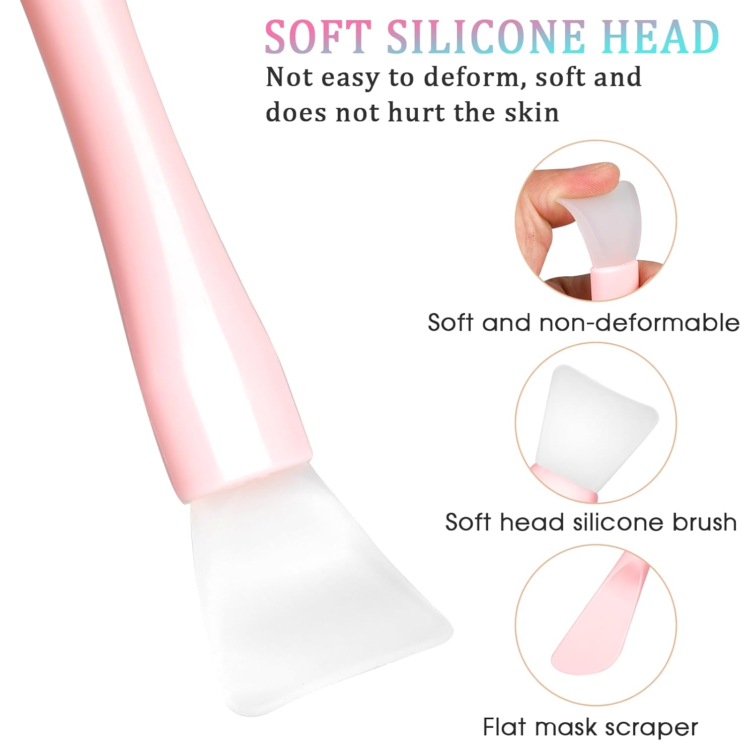 Aplicador de máscara facial de silicona, 4 piezas reutilizables de doble extremo, cepillo de máscara facial lavable, espátula de belleza,