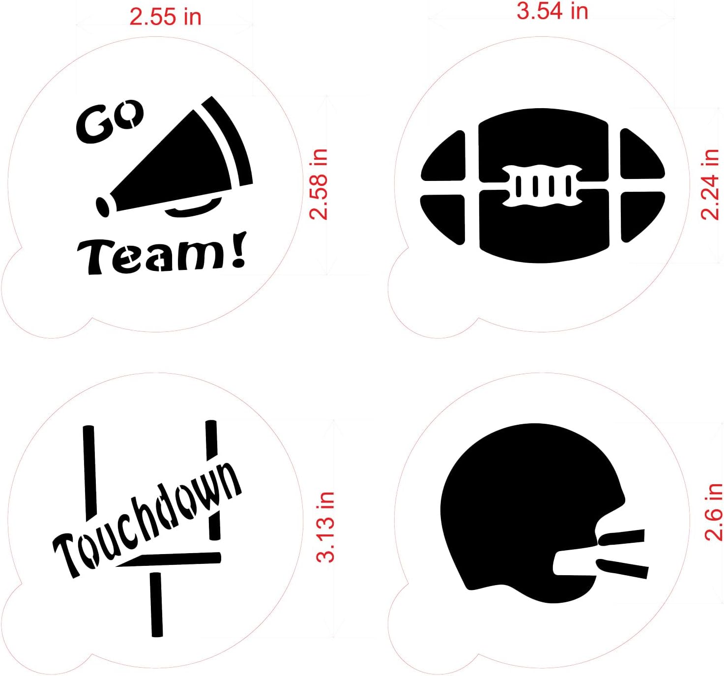 Designer Stencils Plantillas grandes de galletas de fútbol, beigesemitransparentes
