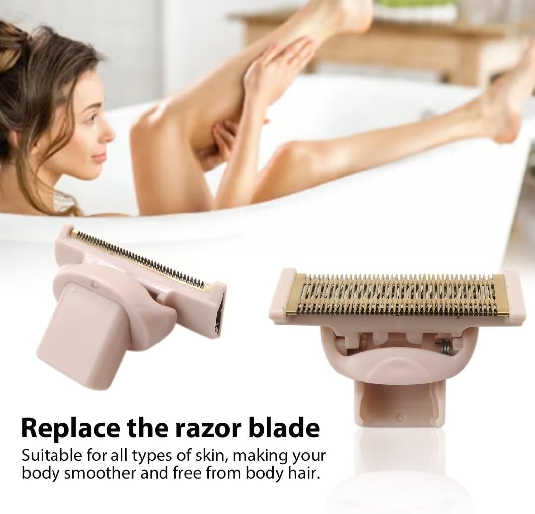 2 cabezales de repuesto para maquinilla de afeitar Flawless Nu Razor, cabezal de repuesto de cuerpo chapado en oro rosa con cubiertas