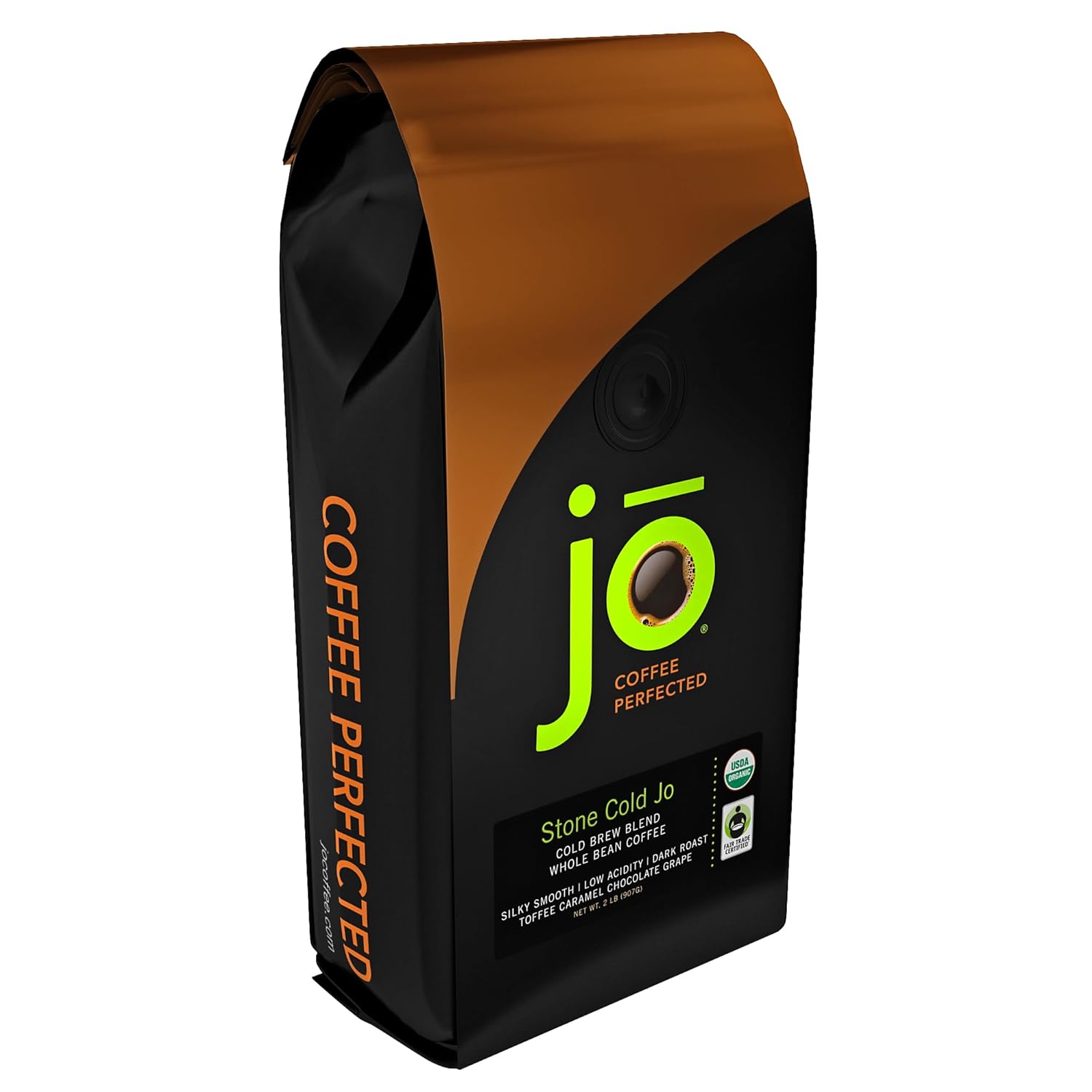 STONE COLD JO 2 libras, mezcla de café frío de breve, tostado oscuro, café orgánico en grano entero, baja acidez, gran preparación caliente,
