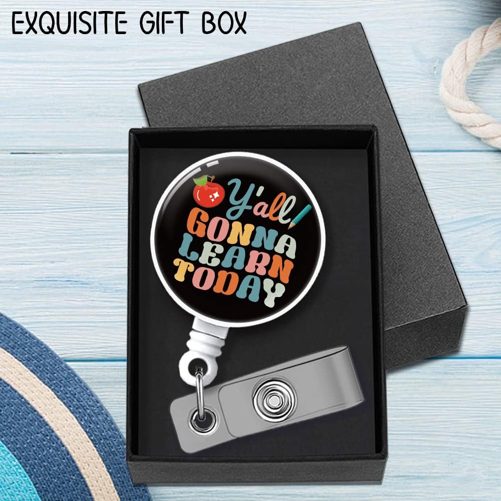 ZBBFSSCB – Tarjeta de identificación con el nombre de la enfermera con texto en inglés “Y’All Gonna Learn Today”, con diseño de tiburón, regalo para