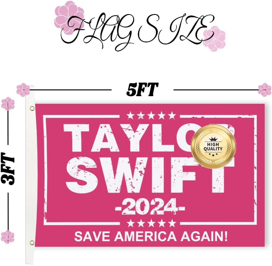 DEVOE Tapiz Pink Taylor 2024, bandera de cantante de 3 x 5 pies para dormitorio universitario, pancarta divertida para decoración de pared de