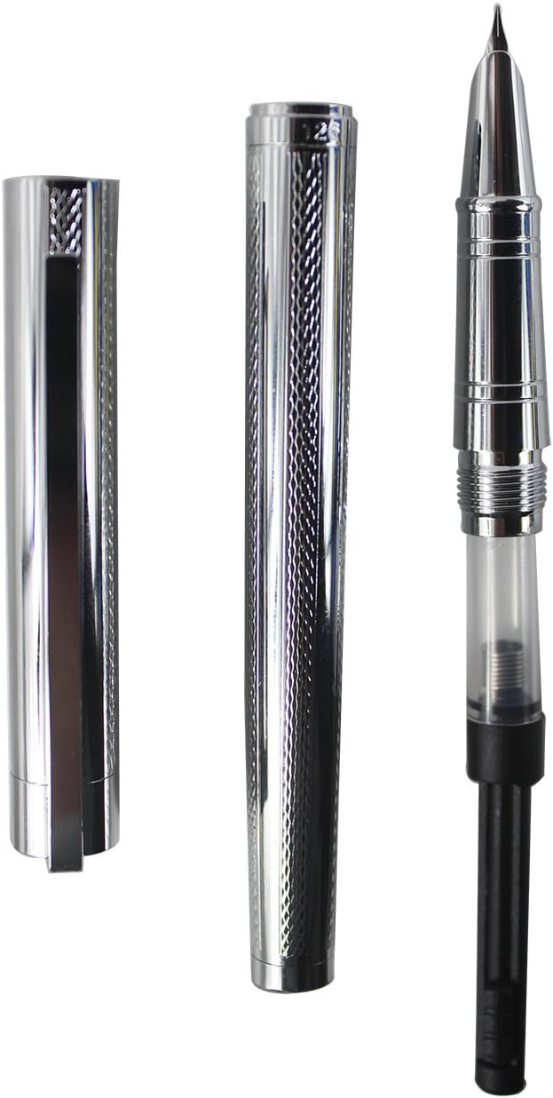 Pluma estilográfica Advanced 126 Fine nib con estuche para bolígrafo – Rejilla de acero