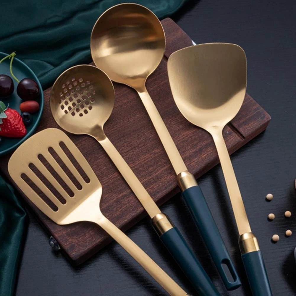 Clásico portátil de acero inoxidablecucharacuchara de sopaespátulaantiadherente cocina cocina utensilios utensilios de cocina