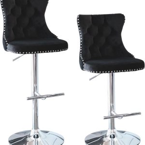 Juego de 2 taburetes de bar giratorios de altura de mostrador, taburetes de bar de terciopelo con respaldo y reposapiés plateado, modernas sillas de Juego de 2 taburetes de bar giratorios de altura de mostrador, taburetes de bar de terciopelo con respaldo y reposapiés plateado, modernas sillas de