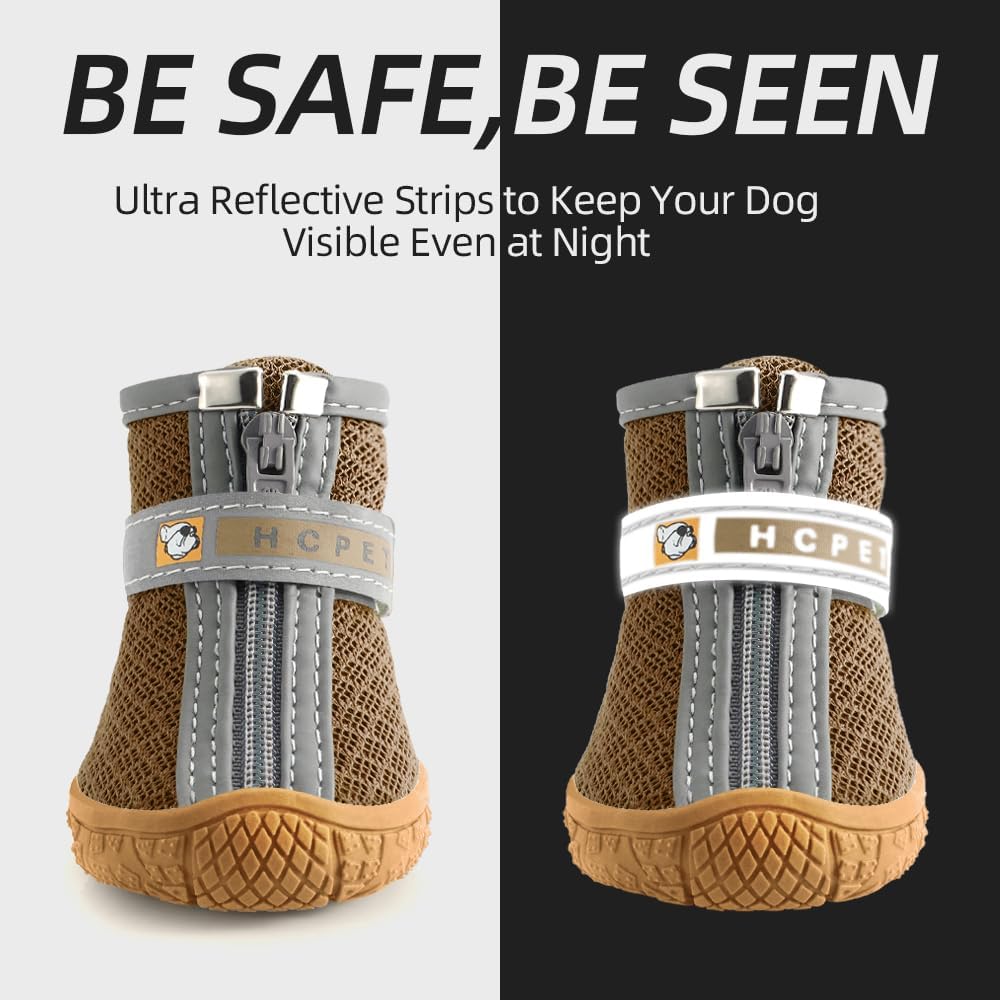 Hcpet – Zapatos para perros pequeños, botas transpirables, protectores de patas para pavimento caliente, botas de senderismo de nieve para invierno,