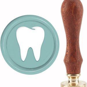 CRASPIRE Sello de cera de dientes de 1.181 in, diseño retro vintage, extraíble, latón con mango de madera, para invitaciones de boda, Halloween, CRASPIRE Sello de cera de dientes de 1.181 in, diseño retro vintage, extraíble, latón con mango de madera, para invitaciones de boda, Halloween,