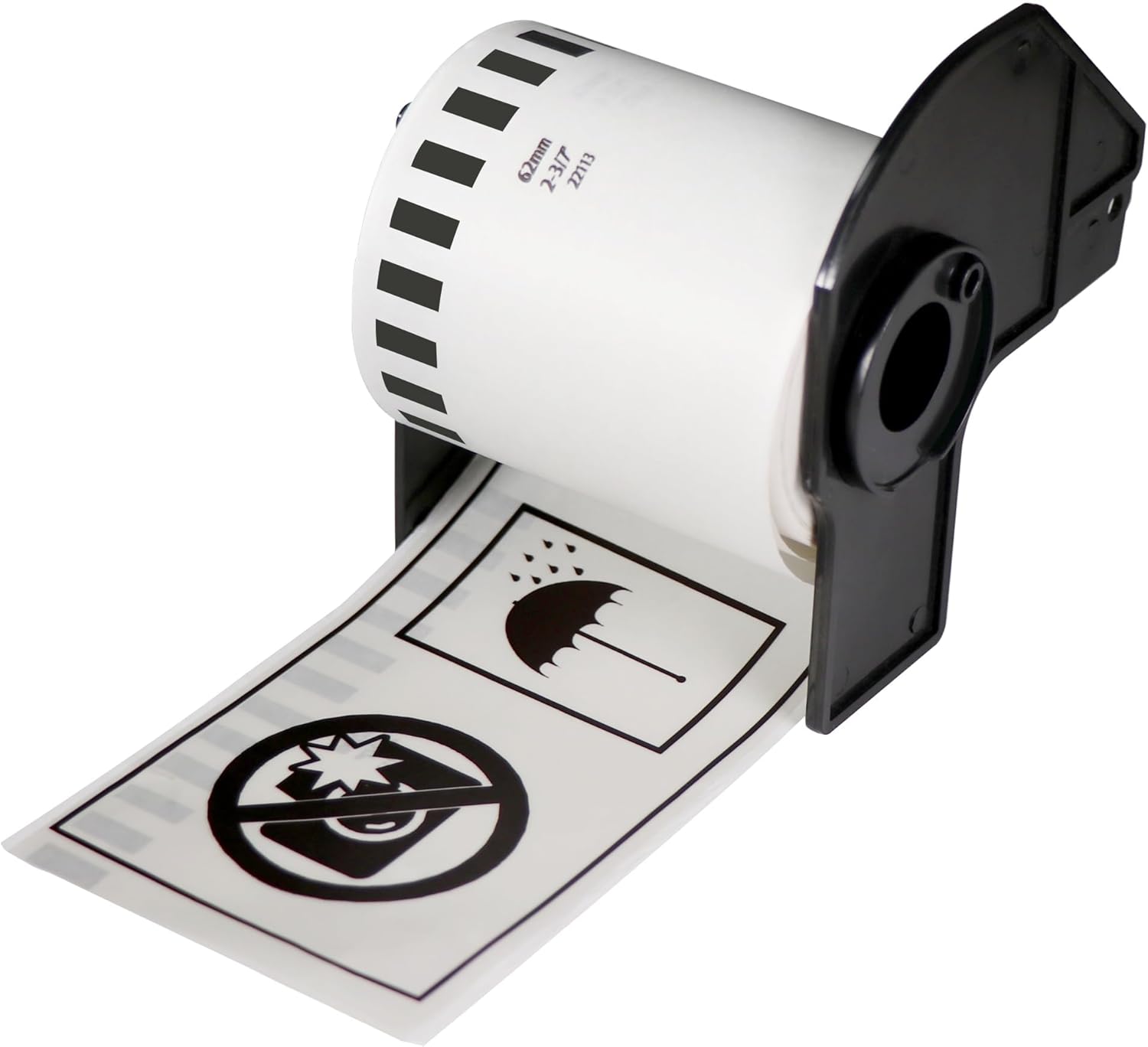 BETCKEY – Reemplazo de cinta continua de película negra sobre transparente para Brother DK-2113 (2-37″ x 50′), uso con impresoras de etiquetas