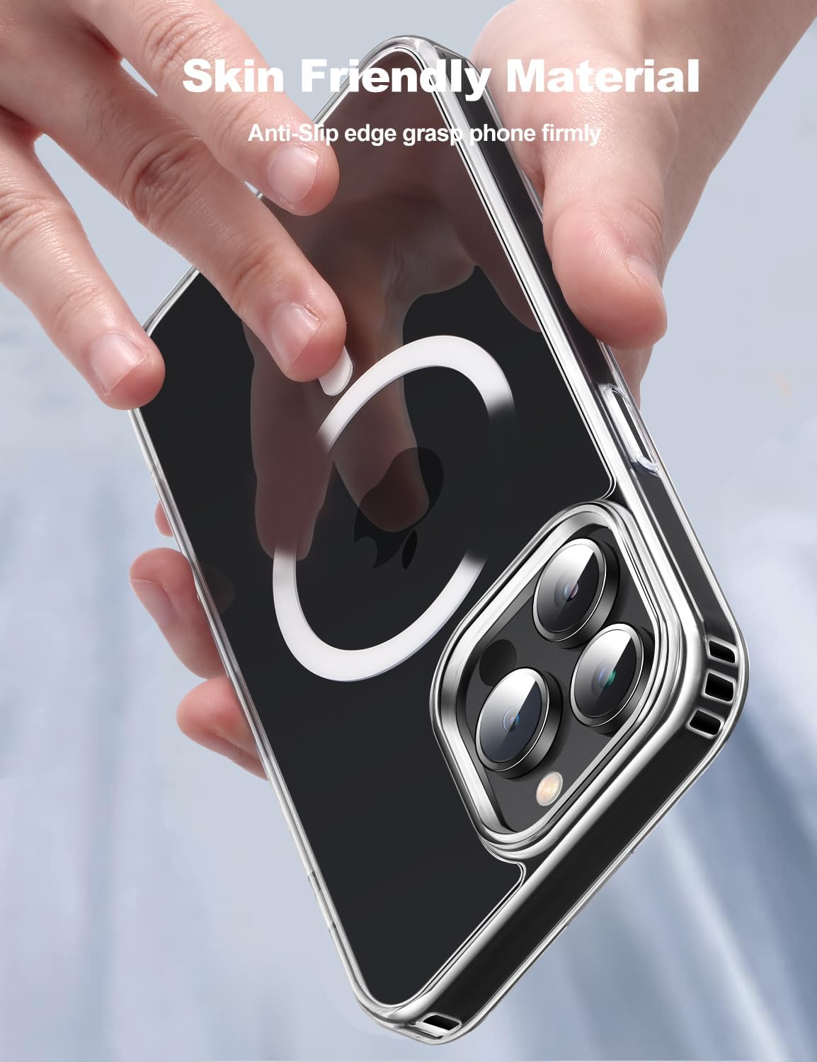 Tigowos Funda compatible con iPhone 15 Pro, compatible con MagSafe de 10 pies, resistente a las caídas, con sensación de piel mate, cubierta trasera