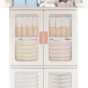 CXCJAI Contenedores de almacenamiento con tapas y puertas, armario de almacenamiento con ruedas, de plástico, apilable, despensa, armario, armario, CXCJAI Contenedores de almacenamiento con tapas y puertas, armario de almacenamiento con ruedas, de plástico, apilable, despensa, armario, armario,