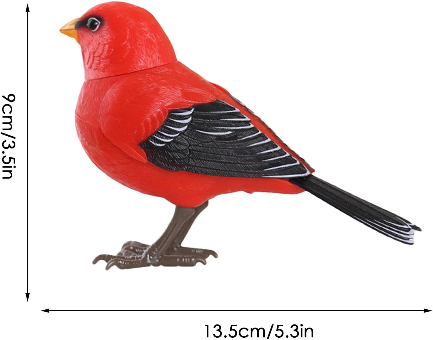 Juguete eléctrico de pájaro que canta y canto y canta, lindo juguete interactivo y decoración, movimiento y sonido activado, funciona con pilas,