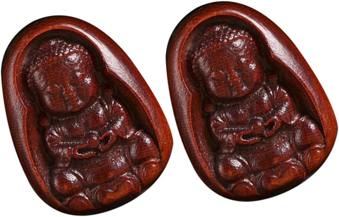 Abaodam 10 piezas de palisandro bebé Buda DIY llave colgante monje llavero llavero accesorios de la suerte figuras Buddha colgante encanto Buda
