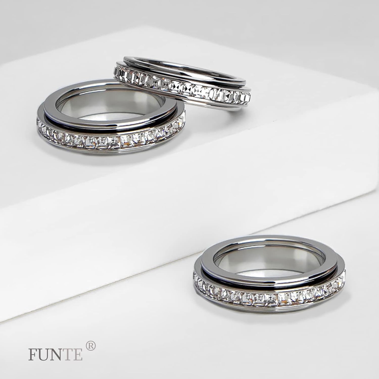 Anillos de titanio de acero inoxidable para la ansiedad para mujeres y niñas, anillos para la ansiedad, anillos para el pulgar para aliviar el