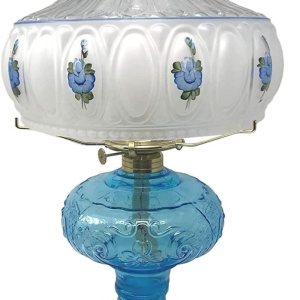 Light of Mine – Lámpara de aceite de plumas de princesa, ornamentada y decorativa, estilo pedestal antiguo, lámpara de huracán de aceite de vidrio Light of Mine – Lámpara de aceite de plumas de princesa, ornamentada y decorativa, estilo pedestal antiguo, lámpara de huracán de aceite de vidrio
