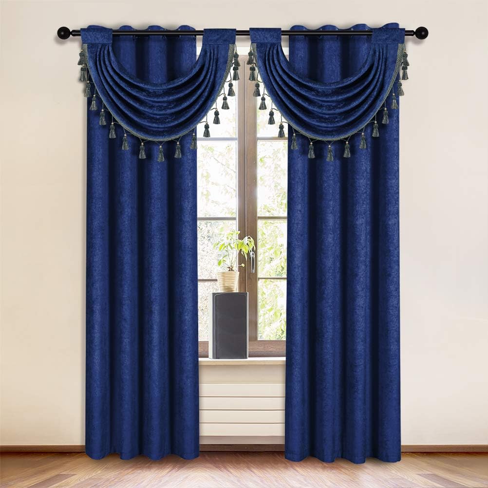 Cortinas de ventana de chenilla de doble cara para sala de estar