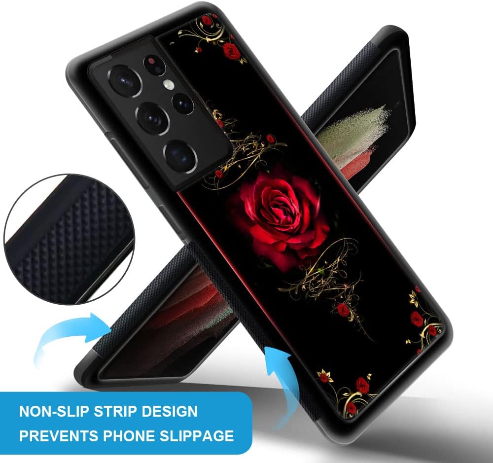 ZHEGAILIAN Funda compatible con Samsung Galaxy S21 Ultra, Spiritual Rose Galaxy S21 Ultra para niñas, absorción de impactos Funda protectora de TPU
