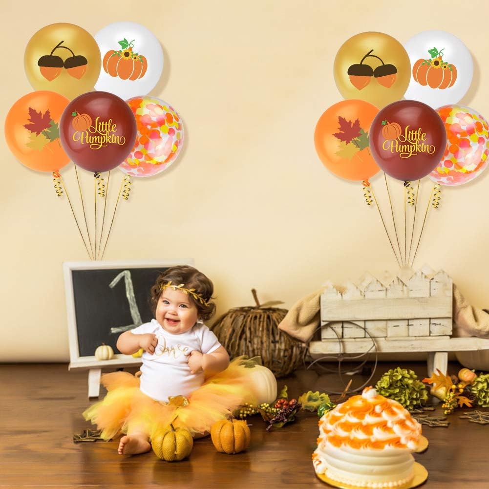 Globos de calabaza pequeña, decoración de fiesta de calabaza, globos de otoño de hoja de arce, globos de calabaza, globos de Acción de Gracias,
