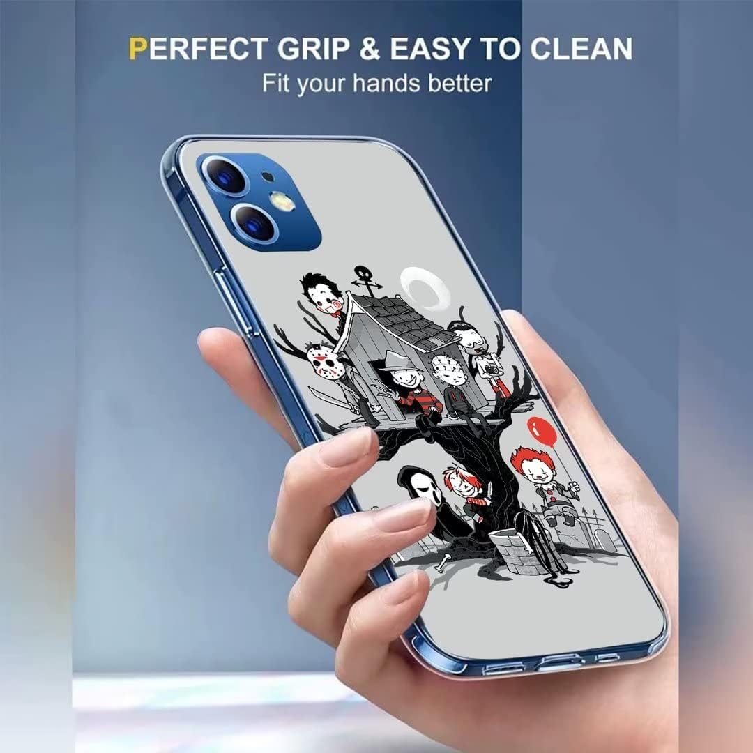 CAPRIZ Funda para teléfono de TPU suave y transparente para casa de disfraces, divertida, antiarañazos, compatible con iPhone 12 Mini, a la moda, a