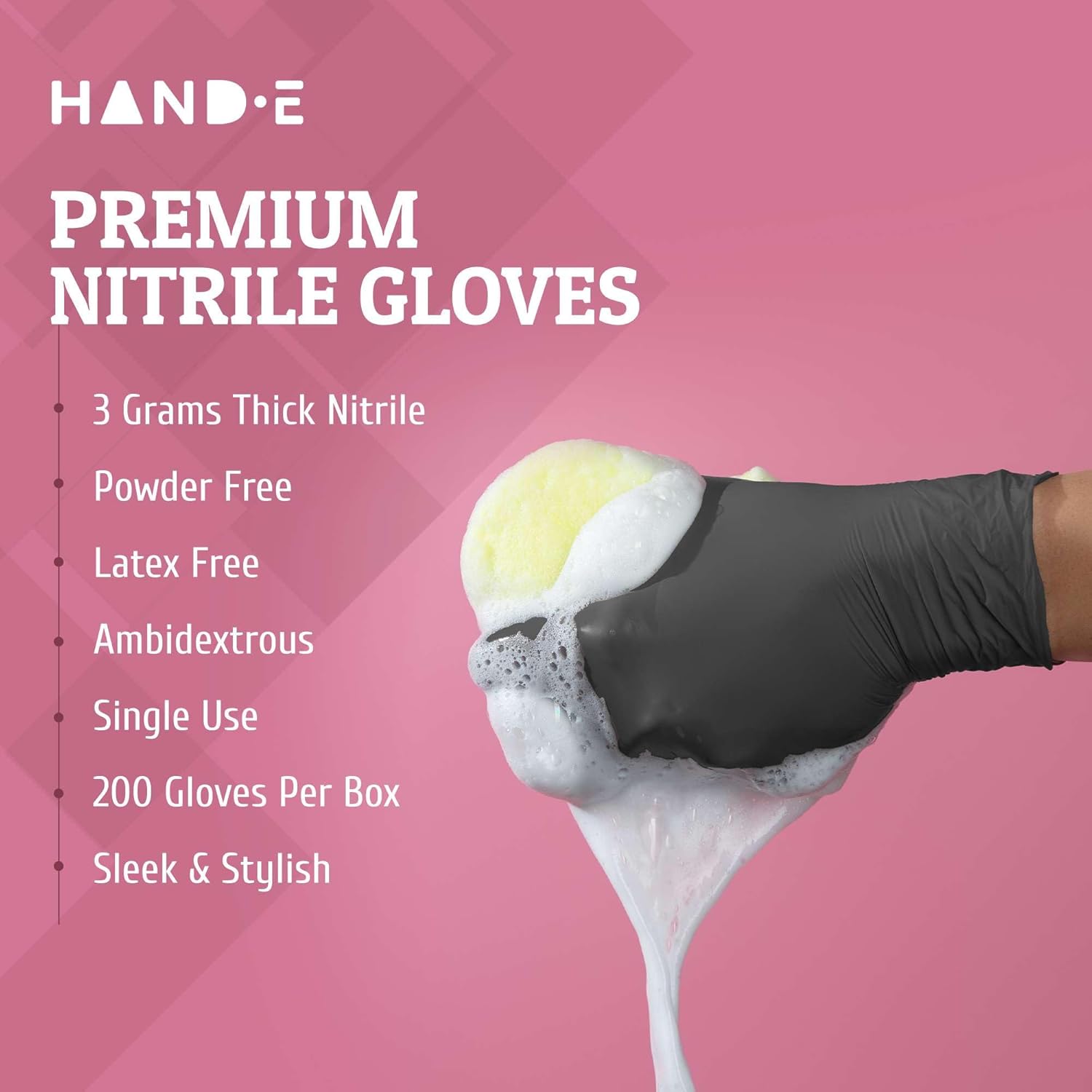Hand-E Touch Disposable Grey Nitrile Gloves 200 Count, Latex Free Medical Gloves