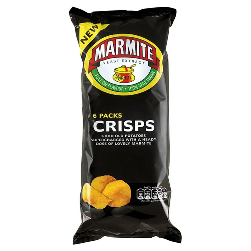 Walkers Patatas fritas – Marmite (6x25g) – Paquete de 2