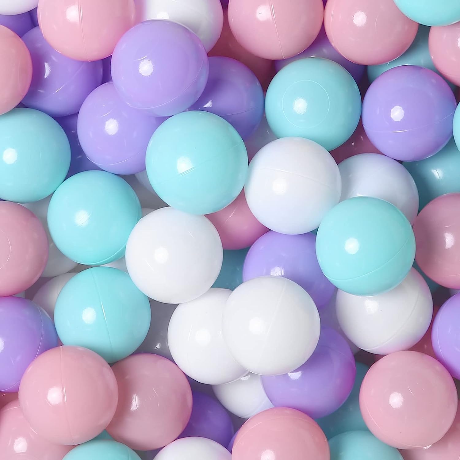 YUFER 1000 bolas de plástico a prueba de aplastamiento para niños pequeños, ideales para tiendas de campaña, túneles y piscinas, 2.2 pulgadas de