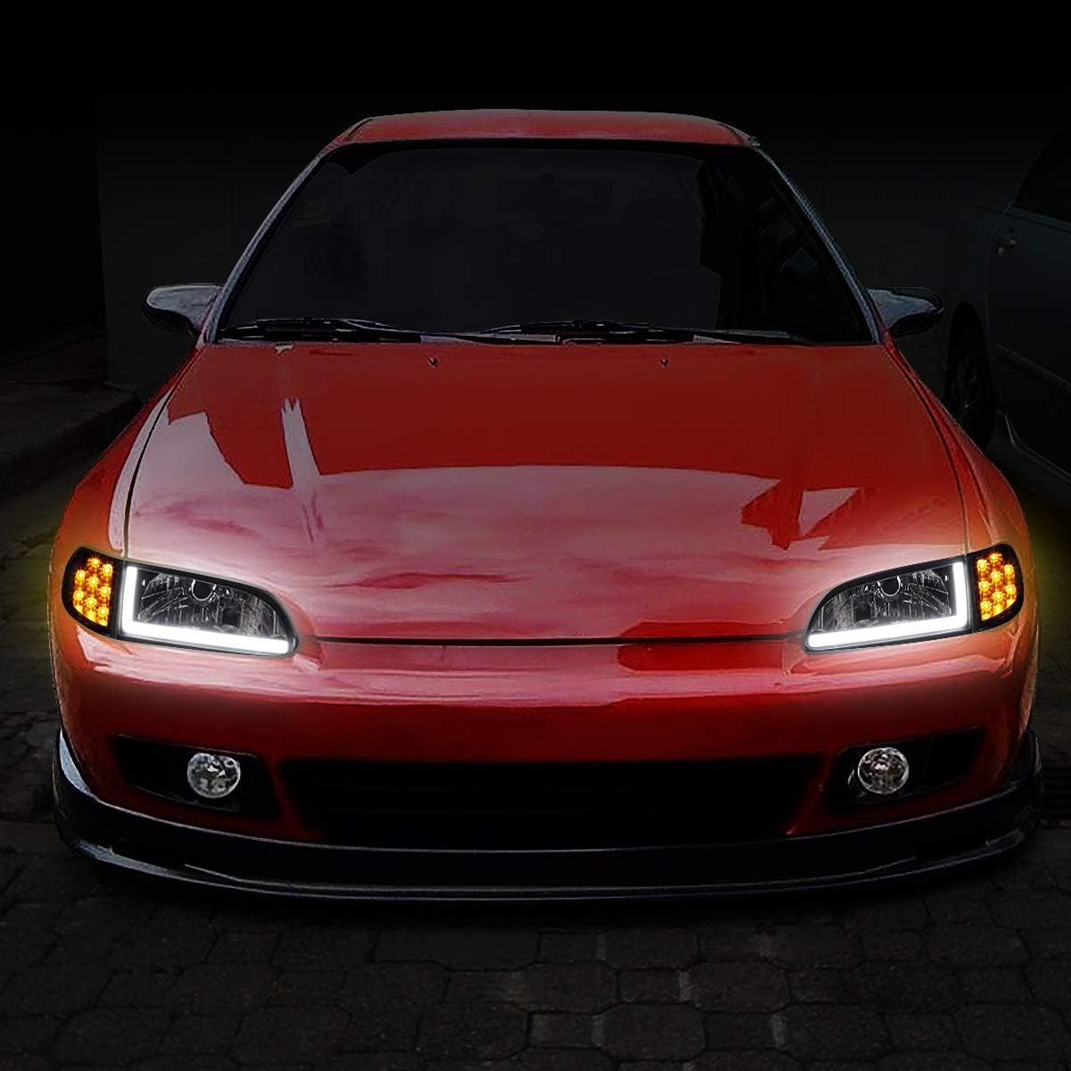 DNA MOTORING HL-LB-HC922D-BK-CL1 LED DRL+Luces de esquina para faros direccionales, color negro