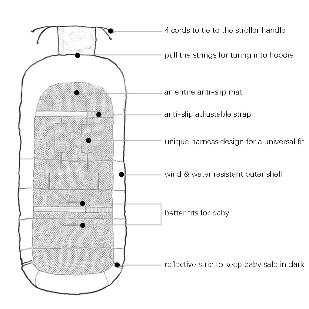 Saco para cochecito, funda para cochecito de invierno para niño, fácil reguración de temperatura, bolsa para bebé, manta impermeable para cochecito