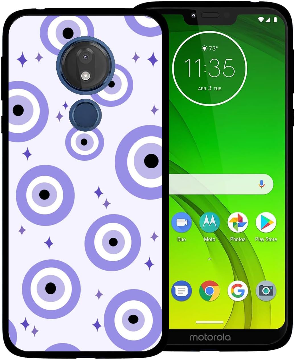 Funda de teléfono para Motorola Moto G7 PowerSupraOptimo Maxx, color morado de ojo turco de ojo de demonio turco Ojo Turco Morado Linda funda
