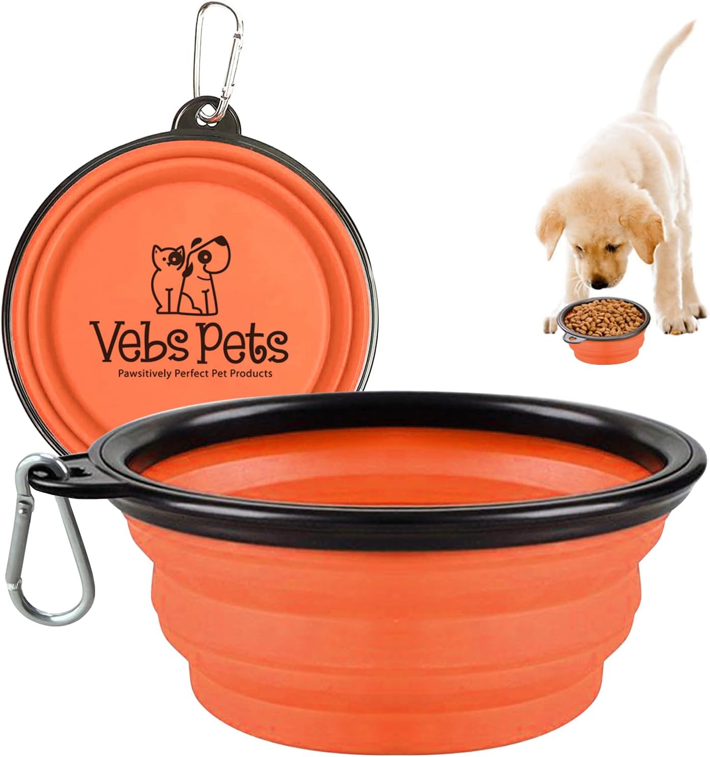 Cuencos plegables para perros, paquete de 2 cuencos portátiles de agua para perros medianos y pequeños, gatos y mascotas, plato plegable de riego