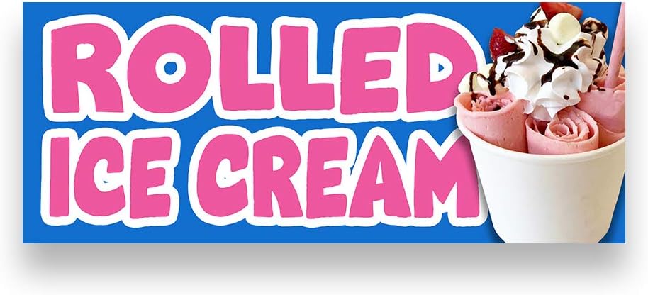 Cartel de vinilo con diseño de helado enrollado (opciones de tamaño), tamaño pequeño, 24×60