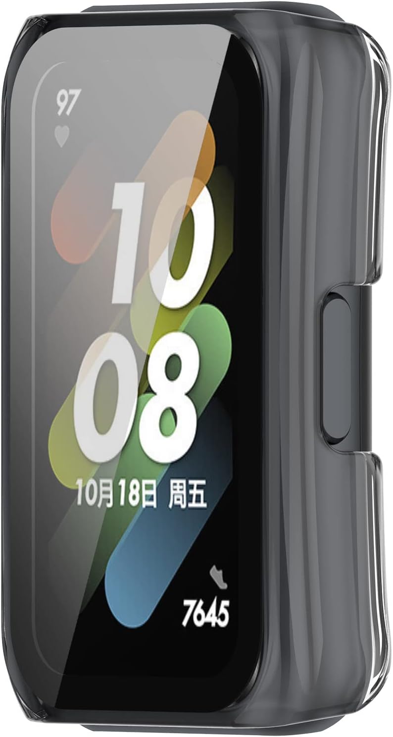 Paquete de 3 fundas de reloj compatibles con Huawei Band 6Honor Band 7 6, protector de pantalla para hombres y mujeres, marco de PC y película