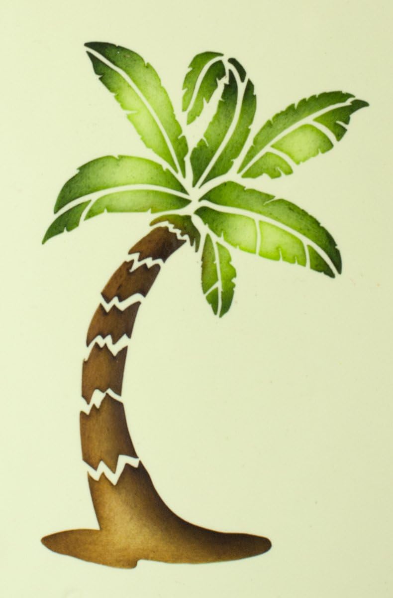 Designer Stencils Plantilla de pastel de palmera, beigesemitransparente