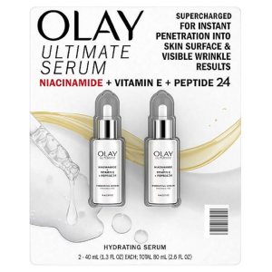 Olay Ultimate Niacinamide + Vitamin E + Peptide 24 Suero hidratante sin fragancia, 1.3 onzas líquidas (paquete de 2) Olay Ultimate Niacinamide + Vitamin E + Peptide 24 Suero hidratante sin fragancia, 1.3 onzas líquidas (paquete de 2)