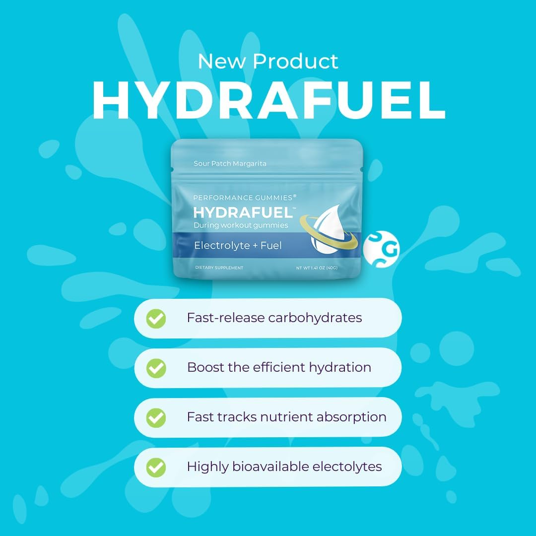 SGC Seattle Gummy Company – Gomitas de hidratación con electrolitos HydraFuel – Paquete de 12 Margarita – Rendimiento atlético mejorado y soporte de