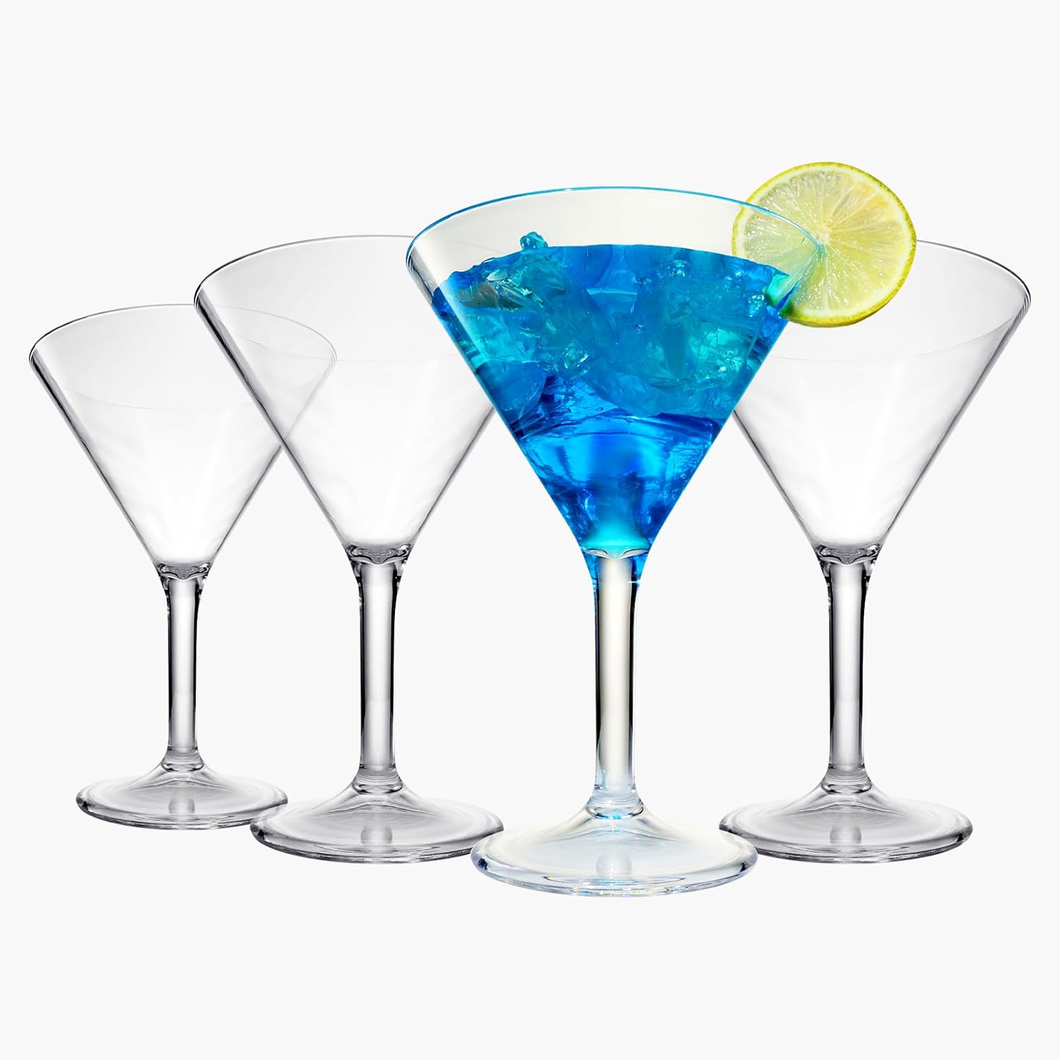 Vasos de Martini irrompibles de cristal de plástico de estilo europeo, juego de 4 vasos de martini irrompibles acrílicos 100% Tritan, transparentes,