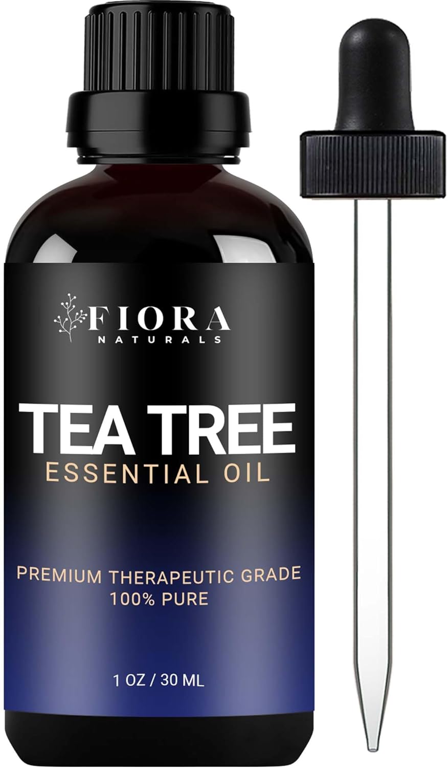 Fiora Naturals Aceite de árbol de té para piel, cara, cabello y uñas de los pies – Aceite esencial de árbol de té 100% puro para humidificador,