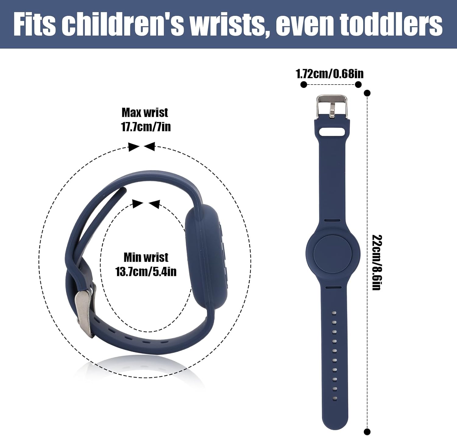NQEUEPN Pulsera para niños Airtag, pulsera de silicona impermeable para niños, correa de reloj suave ajustable para Airtag para niños pequeños