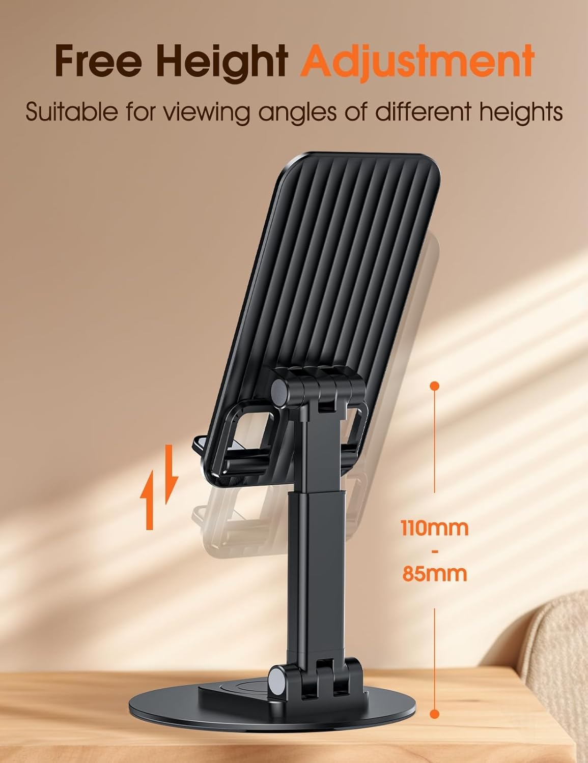 Ulanzi – Soporte giratorio para teléfono celular, soporte para teléfono móvil plegable ajustable en altura ajustable compatible con iPhone 15141312